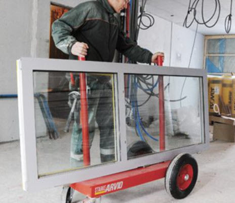 Transportvogn for plater, vinduer og dører 