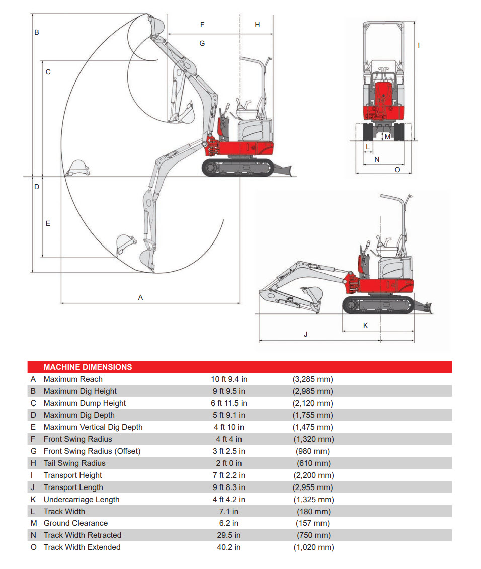 Gravemaskin belter diesel 1,1-2,0 tonn