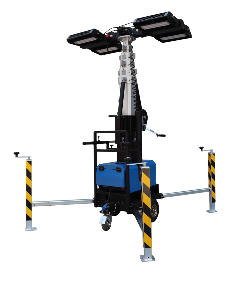 Lysmast teleskopisk på hjul inkl armatur LED Lysmast teleskopisk på hjul inkl armatur LED