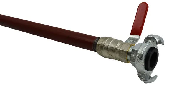 Luftspyd med kuleventil