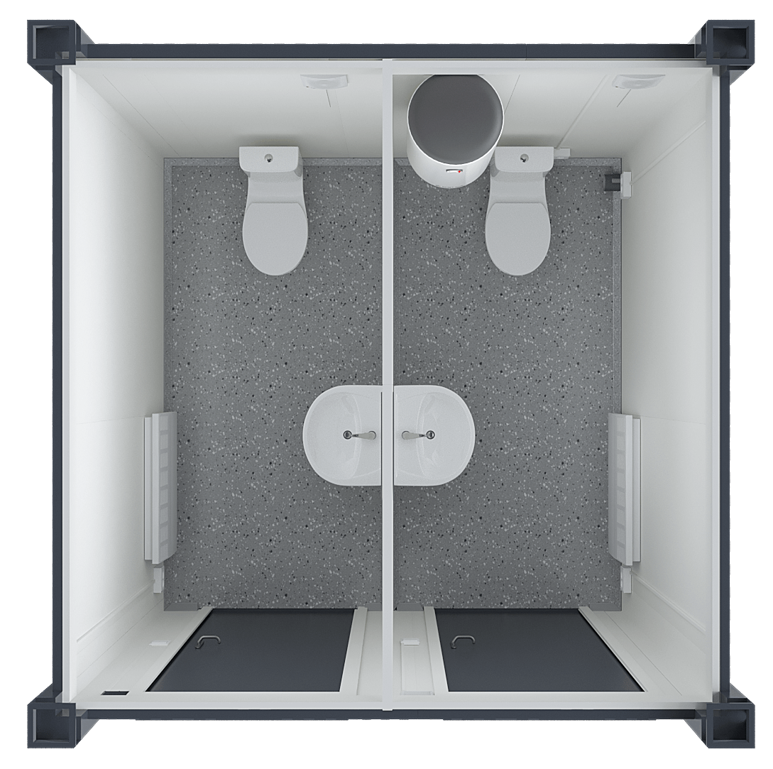 Container < 10' m/2 toalettrom